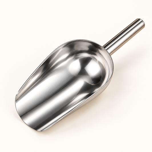 Multipurpose Food Scoop — Silver — product view — product illustration