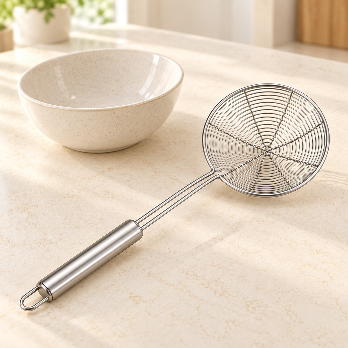 Wire Skimmer — Silver — styled scene — product illustration